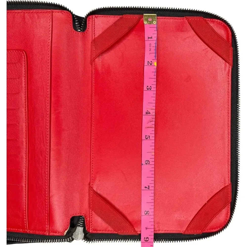 Christian Louboutin Black Spiked Leather Tablet Case Clutch - Picture 3 of 10